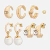 6-Pack Rhinestone Stud And Huggie Earrings