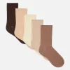 5-Pack Ribbed Crew Socks