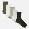 5-Pack Ribbed Crew Socks