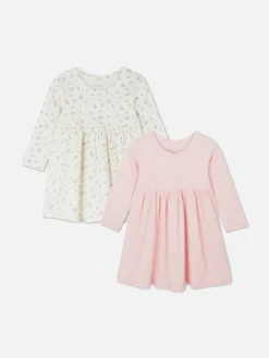 2-Pack Ribbed Long Sleeve Dresses