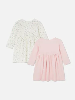 2-Pack Ribbed Long Sleeve Dresses