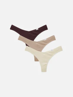 3-Pack Ribbed Miami Thongs