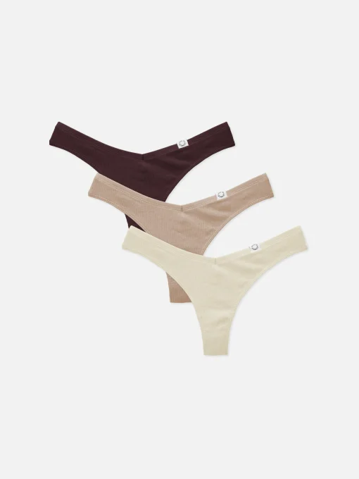 3-Pack Ribbed Miami Thongs