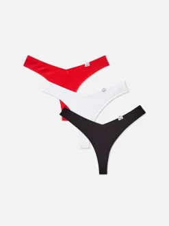 3-Pack Ribbed Miami Thongs