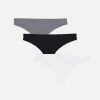 3-Pack Ribbed Thongs