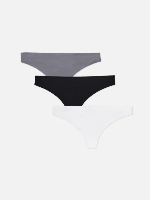 3-Pack Ribbed Thongs