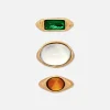 3-Pack Rita Ora Faux Gem Chunky Statement Rings