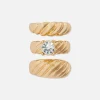 3-Pack Rita Ora Ridged Stacking Rings