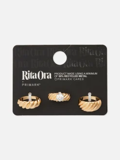 3-Pack Rita Ora Ridged Stacking Rings