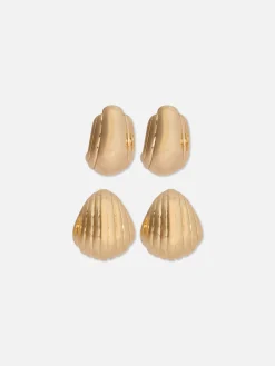 2-Pack Rita Ora Shell Hoop Earrings