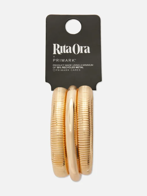 3-Pack Rita Ora Textured Bangles Set