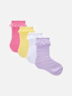 4-Pack Ruffle Trim Socks
