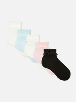 5-Pack Ruffle Trim Socks