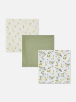 3-Pack Safari Burp Cloths