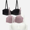 3-Pack Satin Trim Balcony Bras