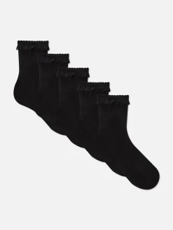 5-Pack Scallop Lace Trim Ankle Socks