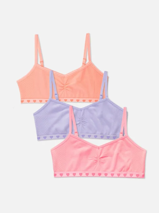 3-Pack Seamless Heart Cropped Tops