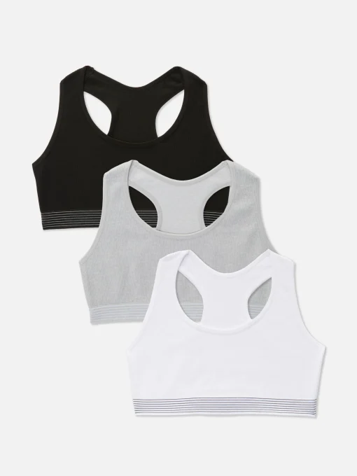 3-Pack Seamless Racerback Crop Tops
