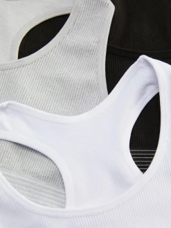 3-Pack Seamless Racerback Crop Tops
