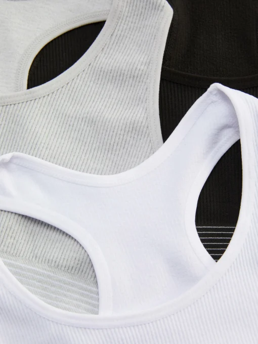 3-Pack Seamless Racerback Crop Tops