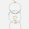 3-Pack Shell Charm Anklets