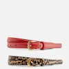 2-Pack Skinny Faux Leather Belts