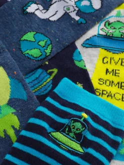 5-Pack Space Graphic Ankle Socks