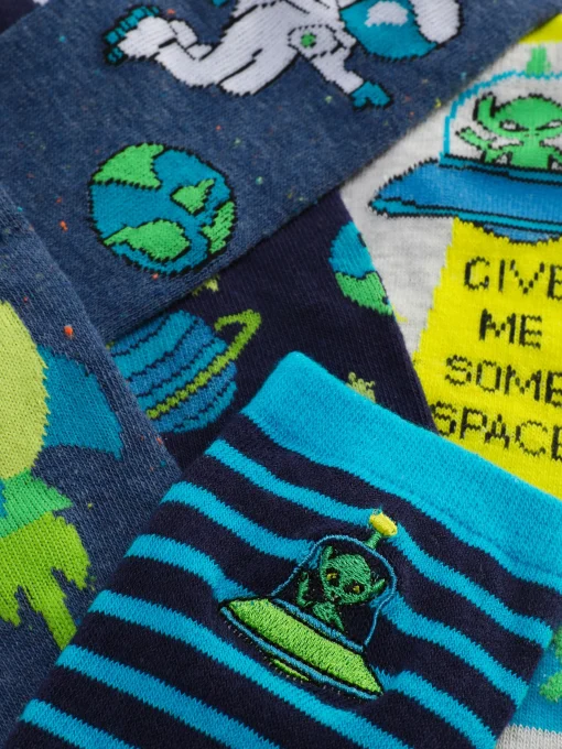 5-Pack Space Graphic Ankle Socks