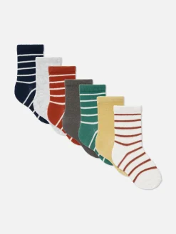7-Pack Striped Ankle Socks