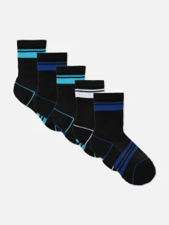 5-Pack Striped Ankle Socks
