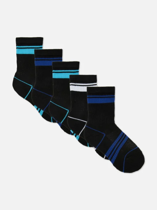 5-Pack Striped Ankle Socks