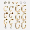 9-Pack Stud And Hoop Earrings