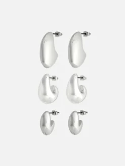3-Pack The Edit Puffy Drop Earrings