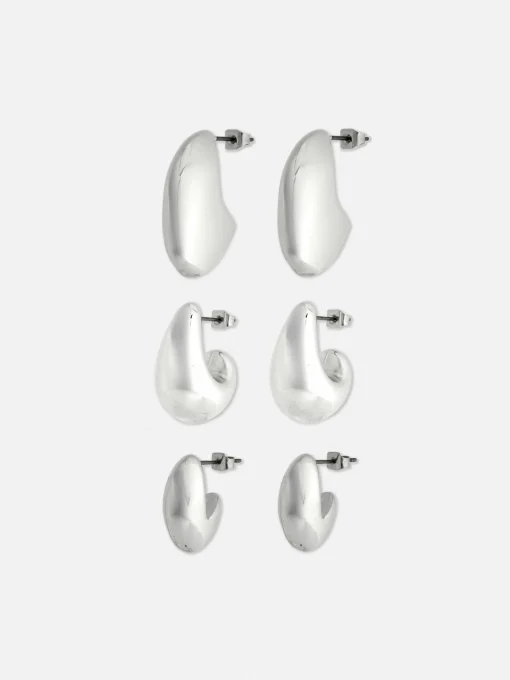 3-Pack The Edit Puffy Drop Earrings