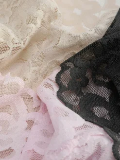 3-Pack Tonal Floral Lace Bandeau Thongs