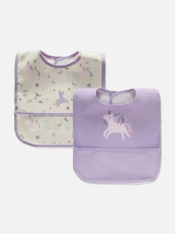 2-Pack Unicorn Wrap Neck Bibs