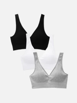 3-Pack V-Neck Bralettes