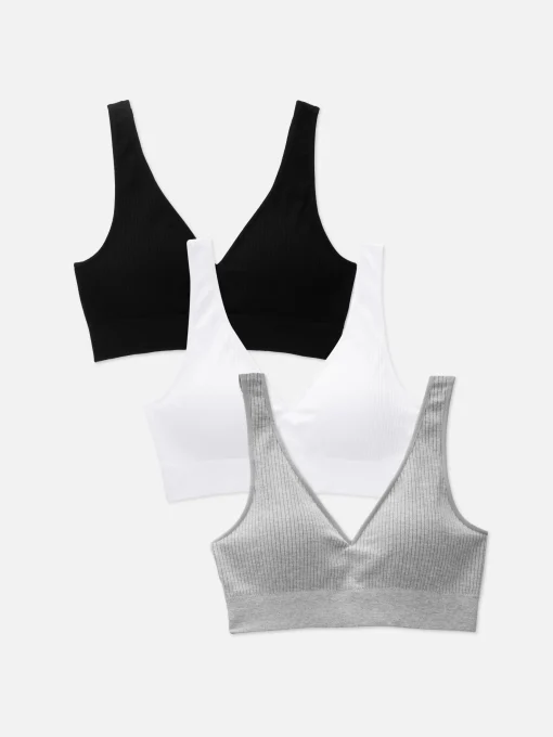 3-Pack V-Neck Bralettes