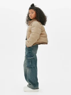 Panelled Borg Puffer Jacket
