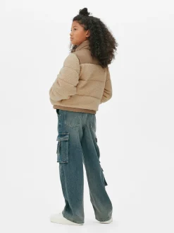 Panelled Borg Puffer Jacket