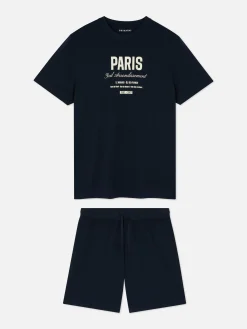 Paris T-Shirt And Shorts Pajamas