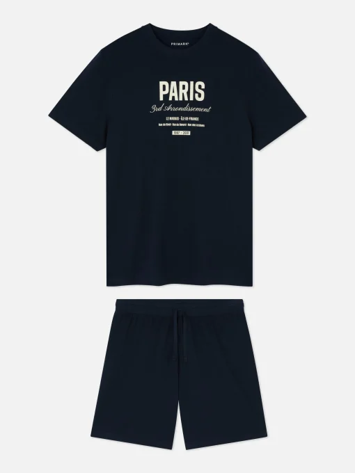 Paris T-Shirt And Shorts Pajamas