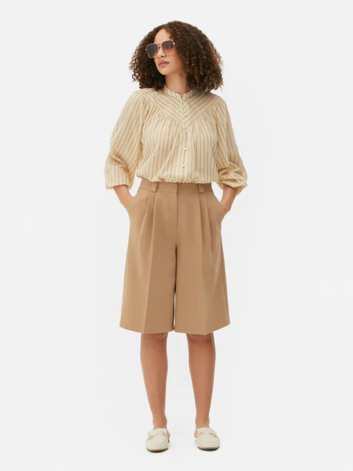 Patterned Peasant Blouse