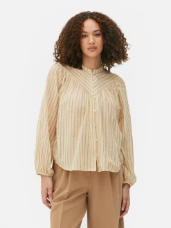 Patterned Peasant Blouse