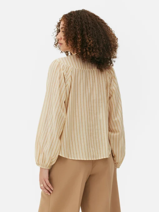 Patterned Peasant Blouse