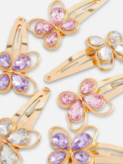 6pk Butterfly Gem Snap Hair Clips