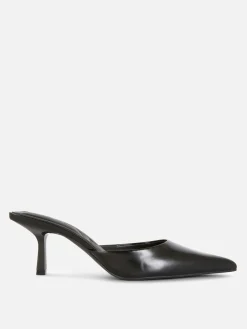 Pointed Mule Kitten Heels