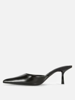 Pointed Mule Kitten Heels