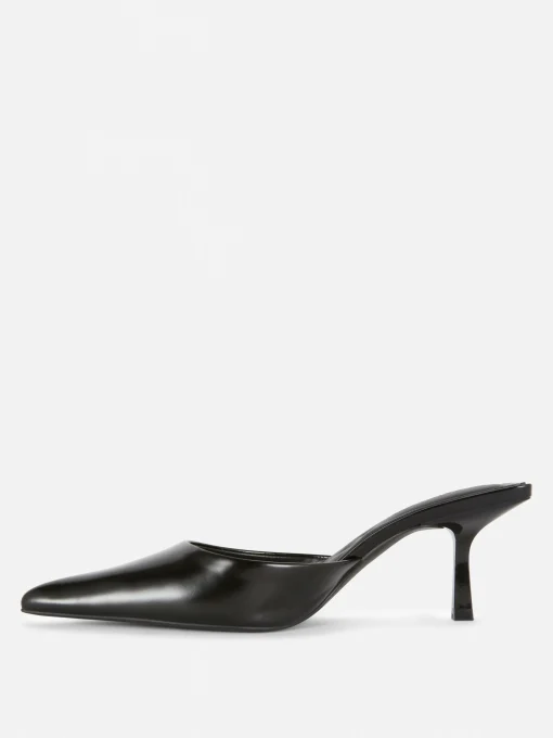 Pointed Mule Kitten Heels