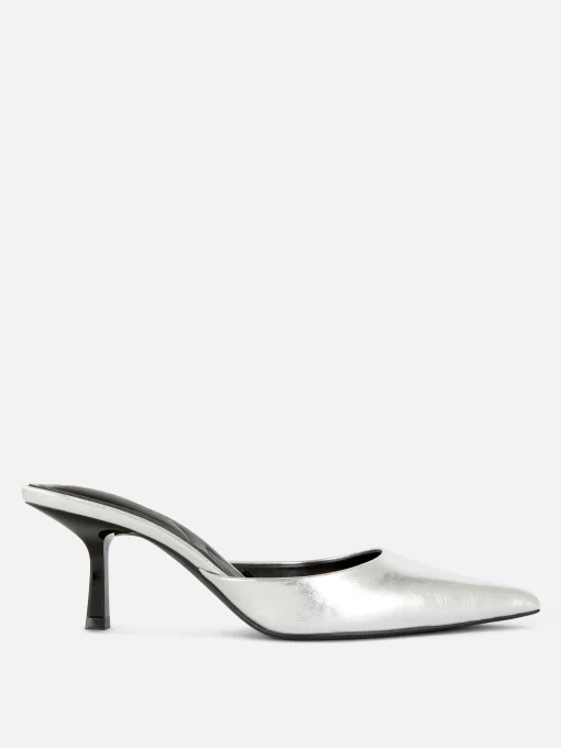 Pointed Toe Heeled Mules